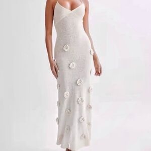 Knit 3D Floral Applique Dress